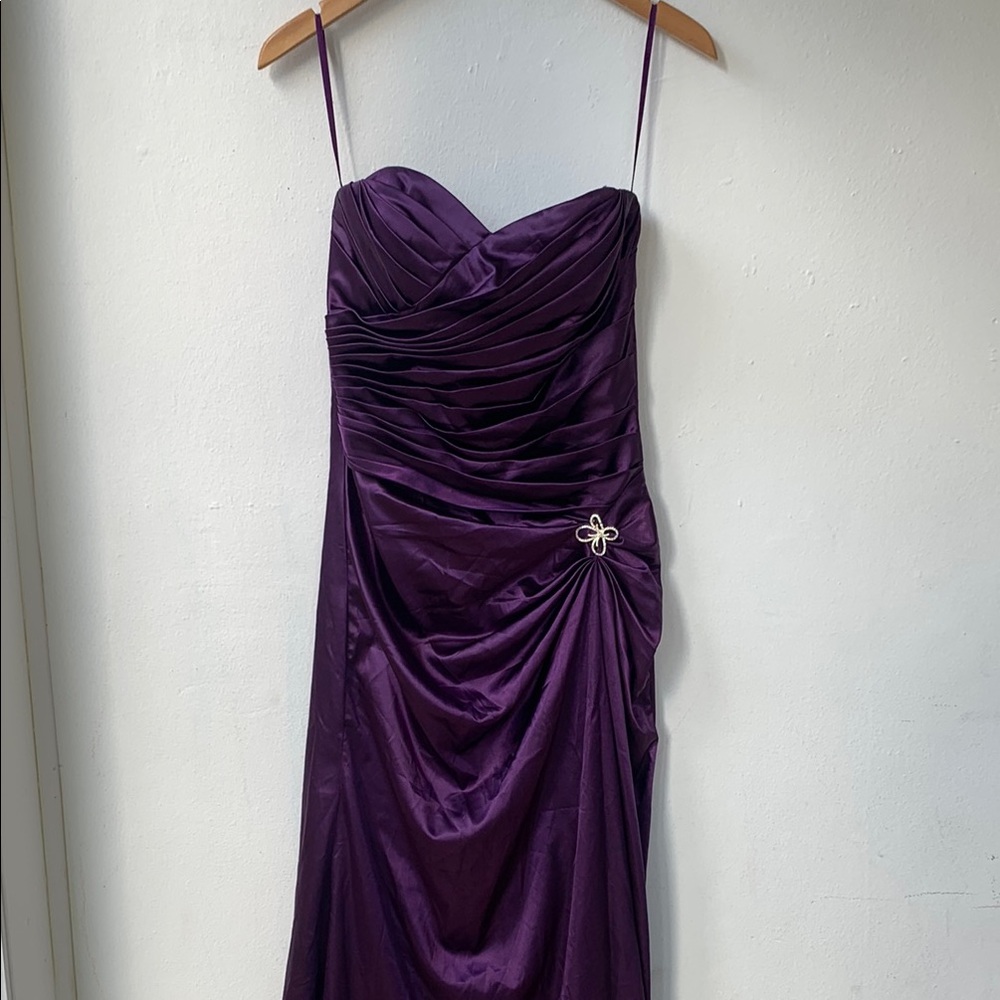 Strapless Purple Evening Gown